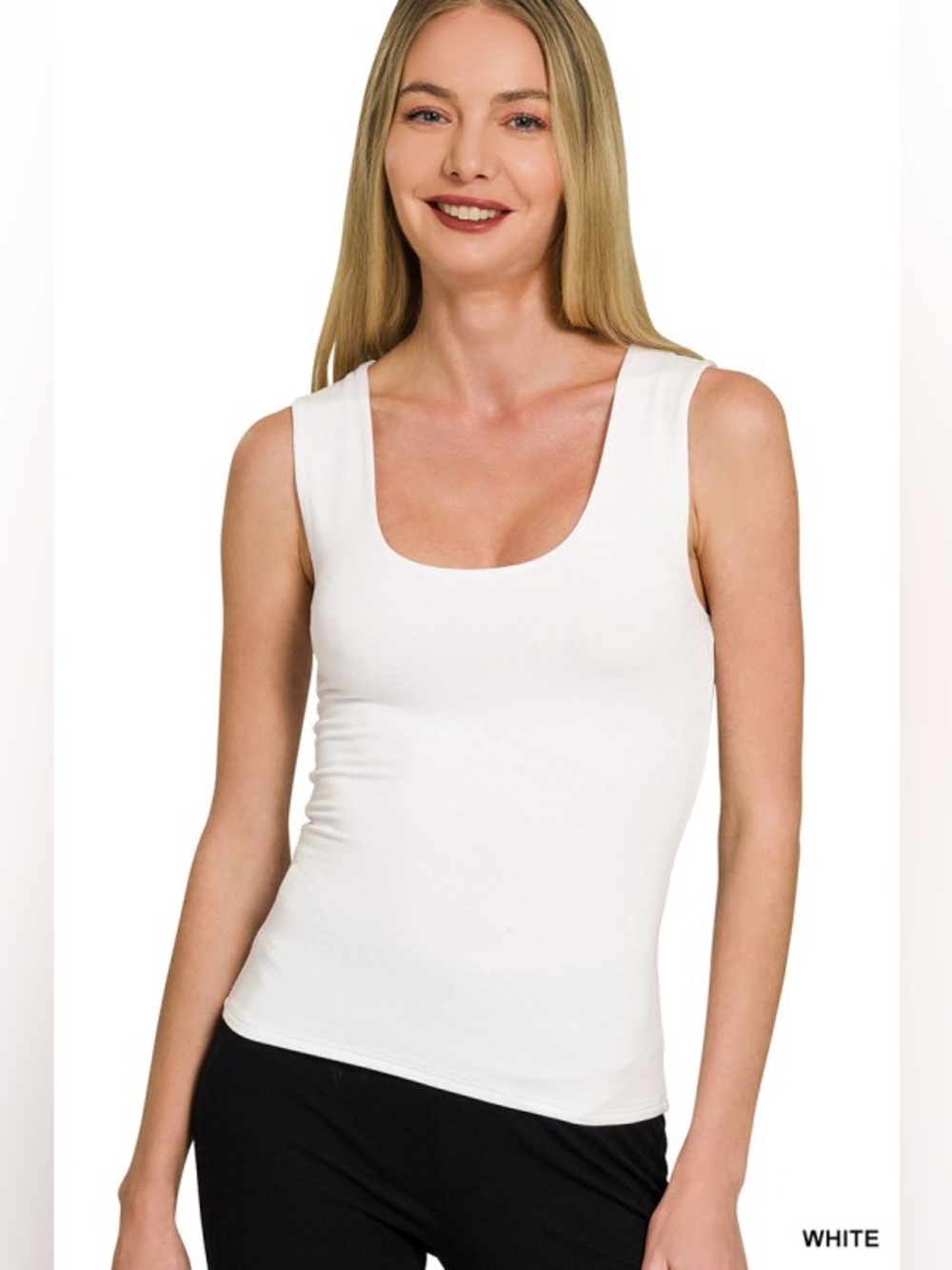 DOUBLE LAYERED TANK TOP IN WHITE